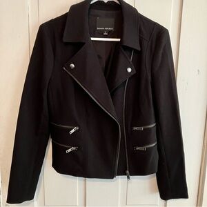 EUC Banana Republic Stretch Knit Moto Jacket Blazer Size 8